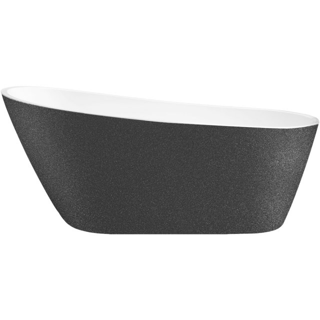 BESCO Wanna wolnostojąca MELODY GRAFIT 170x80 syfon z przelewem chrom
