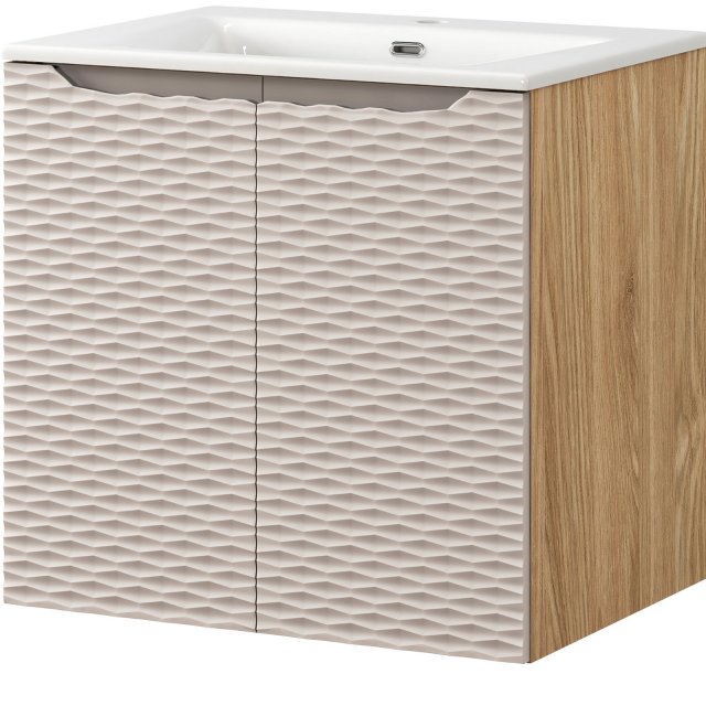 COMAD Szafka z drzwiami OCEAN BEIGE z umywalką meblową SKY 60 cm