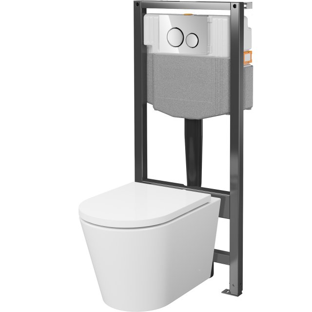 CERSANIT Zestaw podtynkowy SYSTEM 50 mech GRAFIT, miska KORAL, deska,