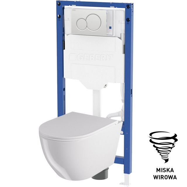 GEBERIT Zestaw podtynkowy SIGMA mechaniczny 50, miska MILARGO wirowa,