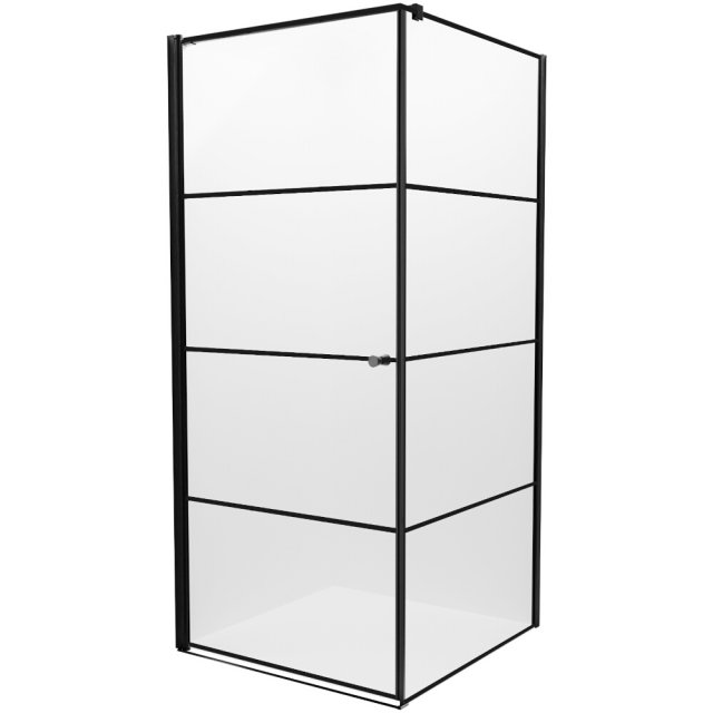 NEW TRENDY Kabina prysznicowa SUPERIA BLACK lewa 90x90x195 szkło 6mm