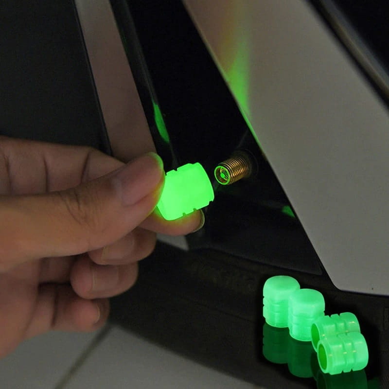 Nakrętki Fluorescencyjne na wentyl zestaw 4 sztuk