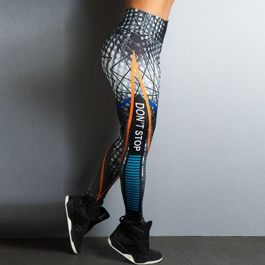 Leginsy sportowe Don`t Stop z wysokim stanem