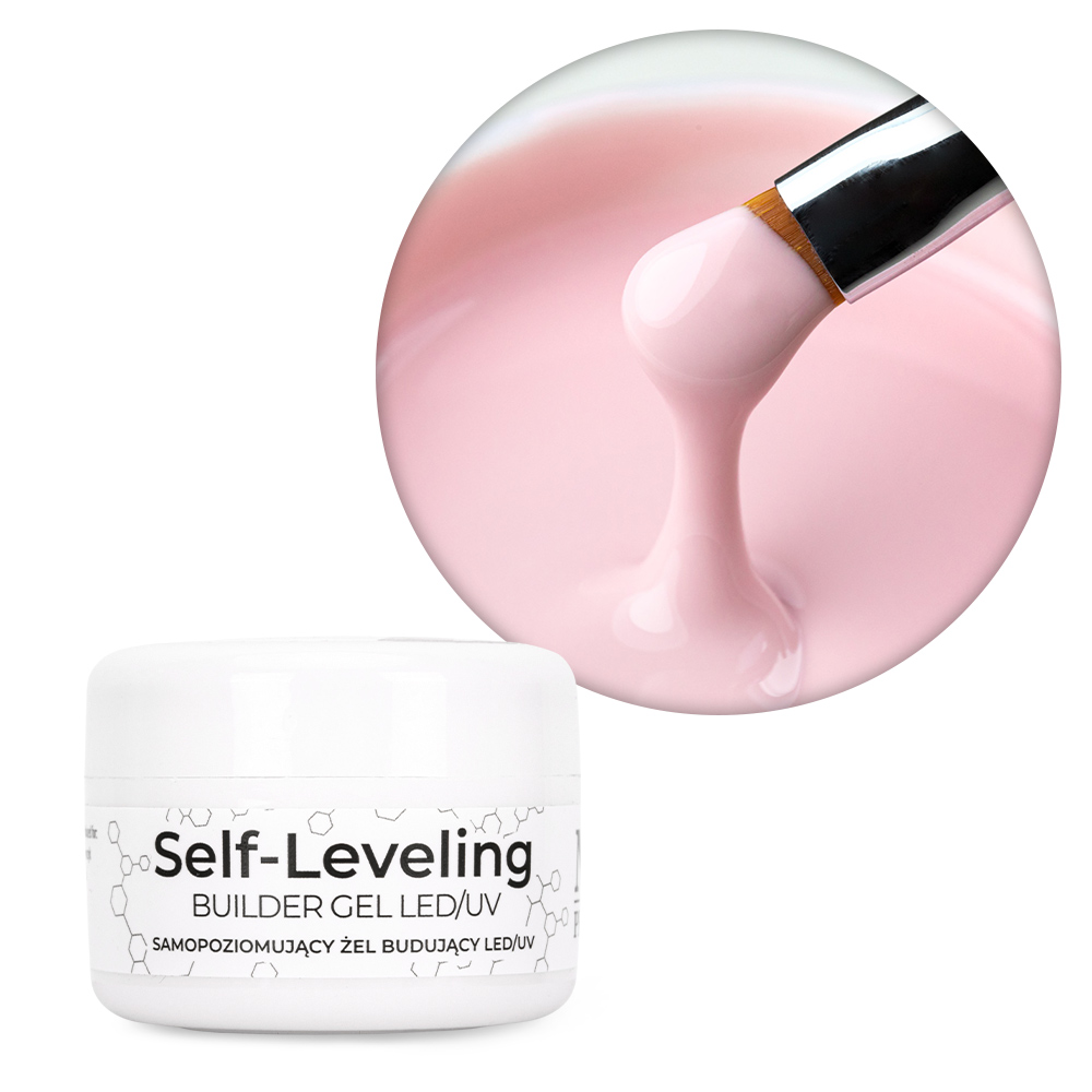 Budujący żel samopoziomujący twardy średniogęsty builder gel self leveling NTN Premium Limited Edition Pink Nude HEMA/Di-HEMA Free 30 g