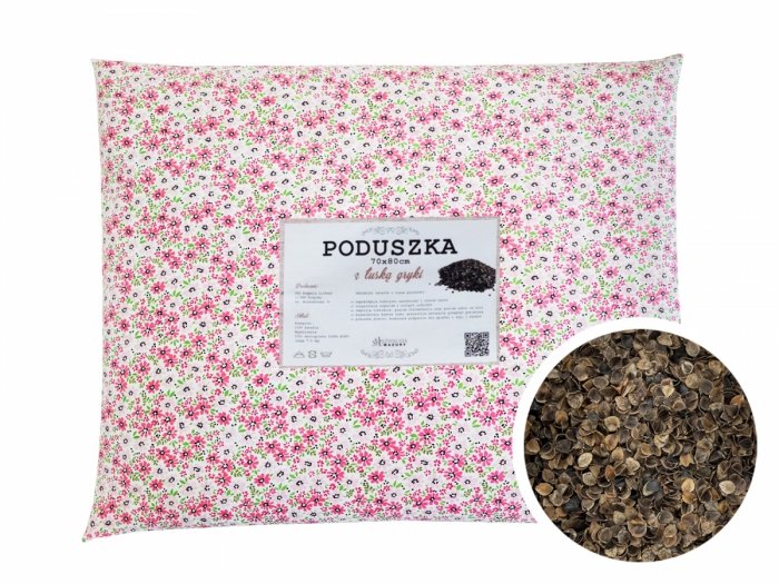 Poduszka z łuską gryki 70x80 wz. 10 różowe kwiatki