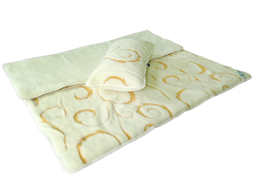 Pościel wełniana kaszmir orange/kaszmir gładki (kołdra 140x200, poduszka 70x80) (+-5cm)