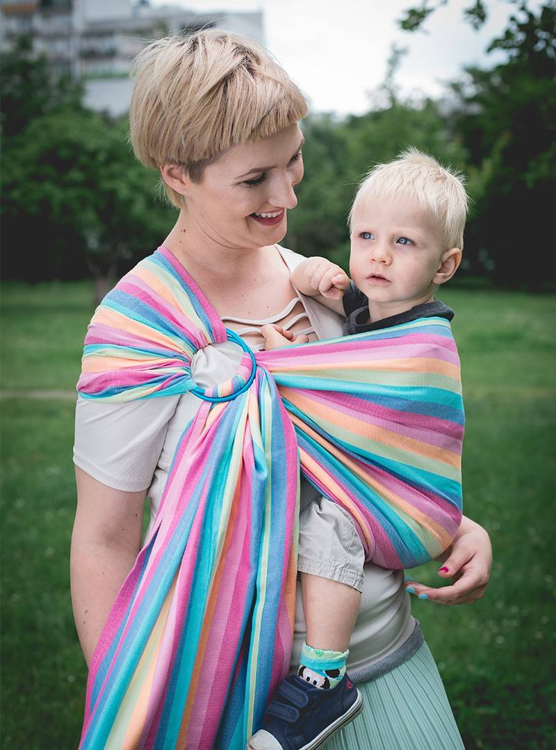 Chusta do noszenia dzieci MAGIC SUMMER RING - 100% Bawełna, chusta kółkowa, rozmiar: 2,1 m, splot skośno-krzyżowy