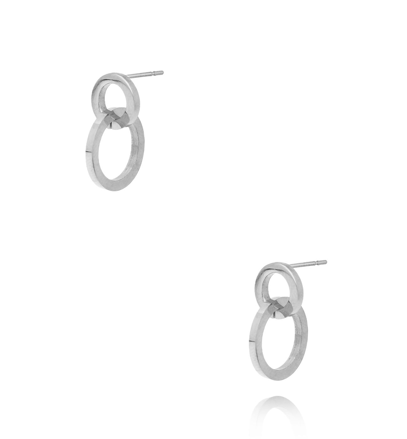 Kolczyki z kółeczkami srebrne Double Circles KMITC0038