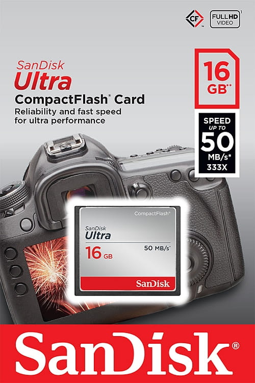 SanDisk CF Ultra 16GB 50MB/s SDCFHS-016G-G46 - Henryx24
