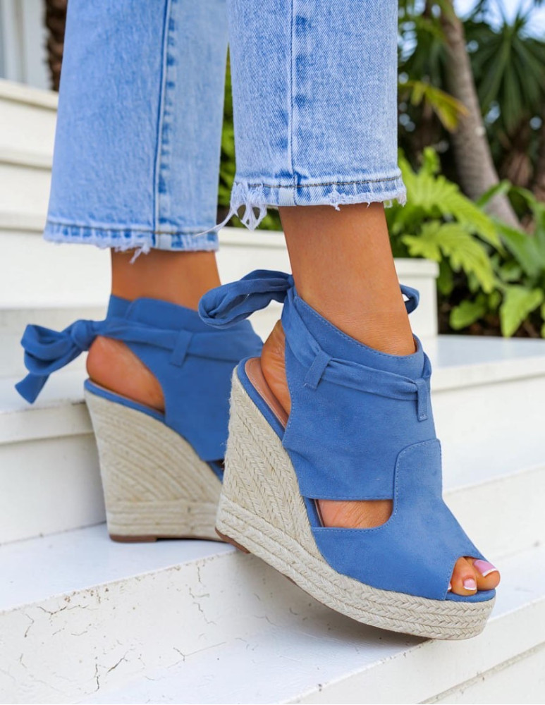 Lekkie Sandały Na Koturnie Summer Blue