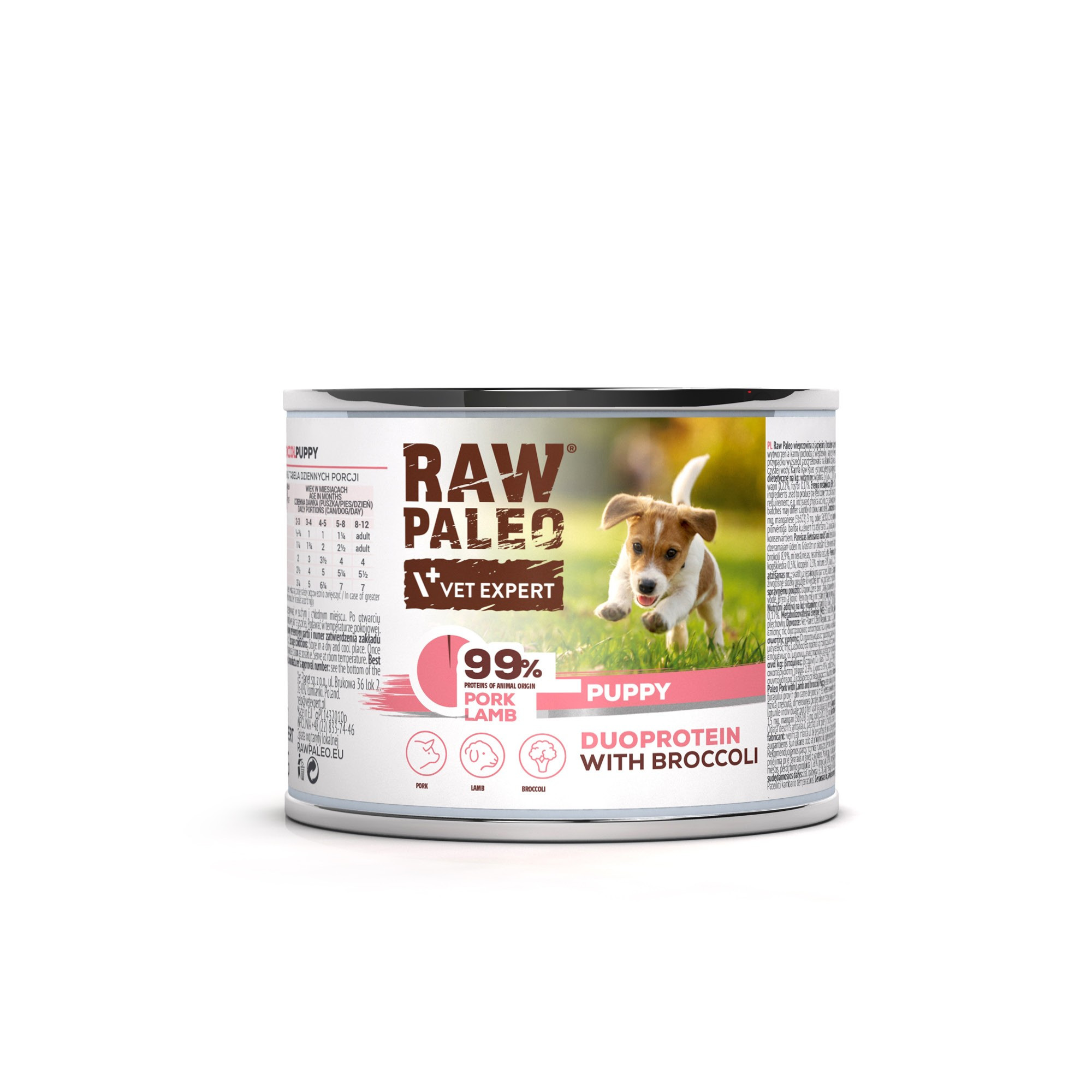 Pork & Lamb Puppy Can | RAW PALEO | 200g | Mokra karma dla szczeniąt duoproteina wieprzowina z jagnięciną