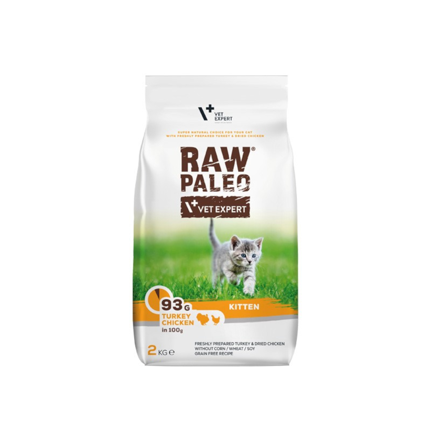 Turkey & Chicken Kitten | RAW PALEO | 2kg | Sucha karma dla kociąt indyk z kurczakiem