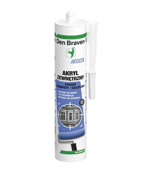 DEN BRAVEN KIT USZCZELNIAJĄCY AKRYL EXTRA ZEWNĘTRZNY BIAŁY 300ml