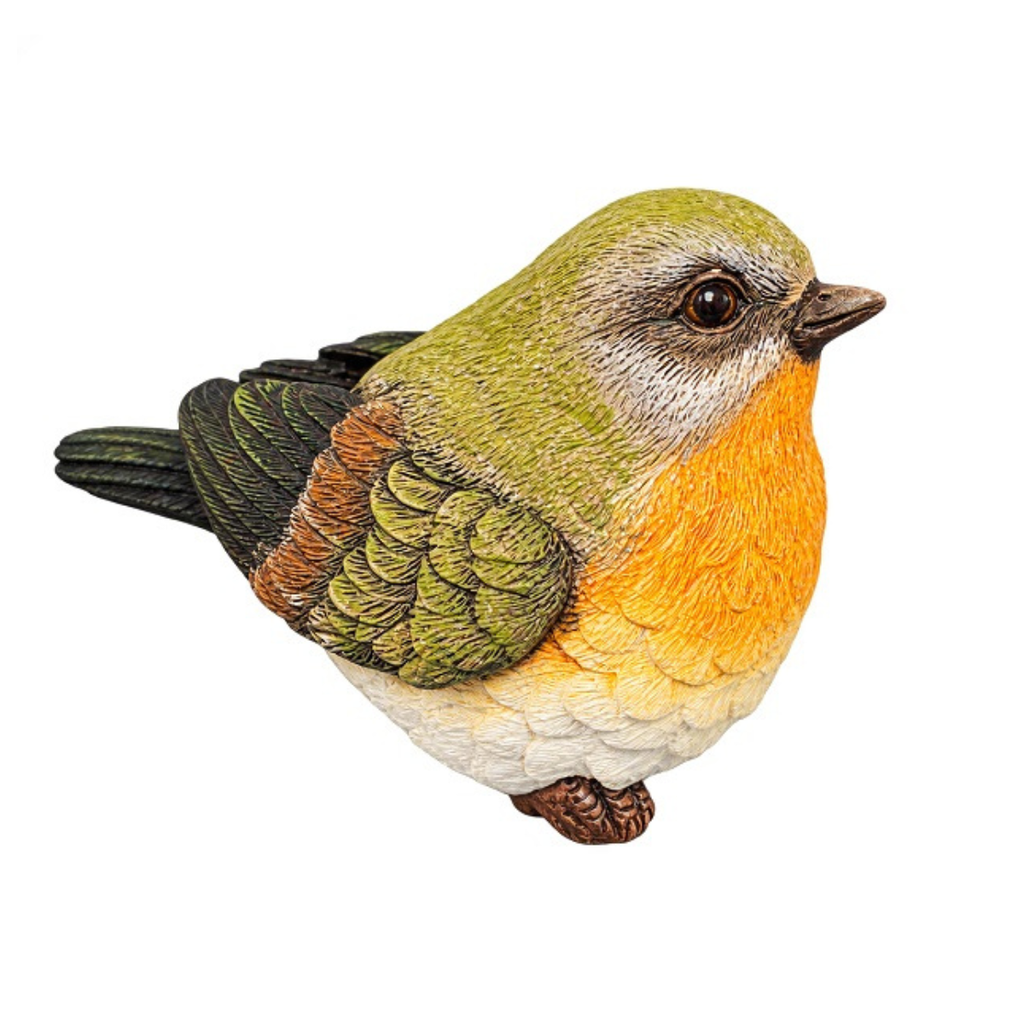 Figurka Ptaszek brązowo-zielono-żółty 8 cm