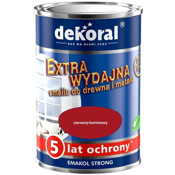 Emalia Dekoral Emakol Strong 0,9L Czerwony Karmin