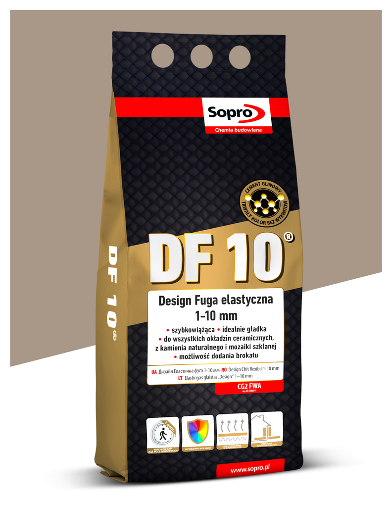 Fuga elastyczna DF10 1-10mm 33: Beż jura 2kg Sopro