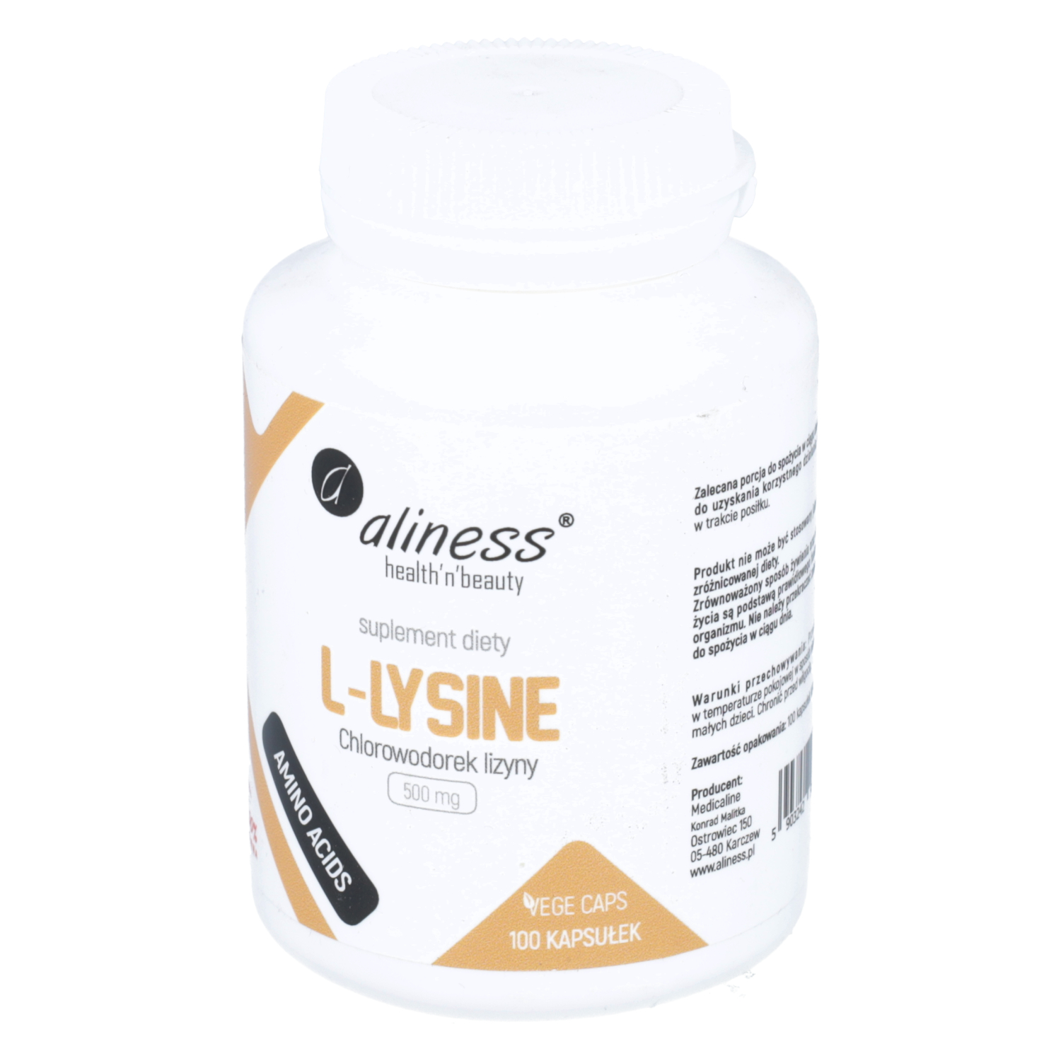 Aliness l-lysine 500 mg, 100 kapsułek