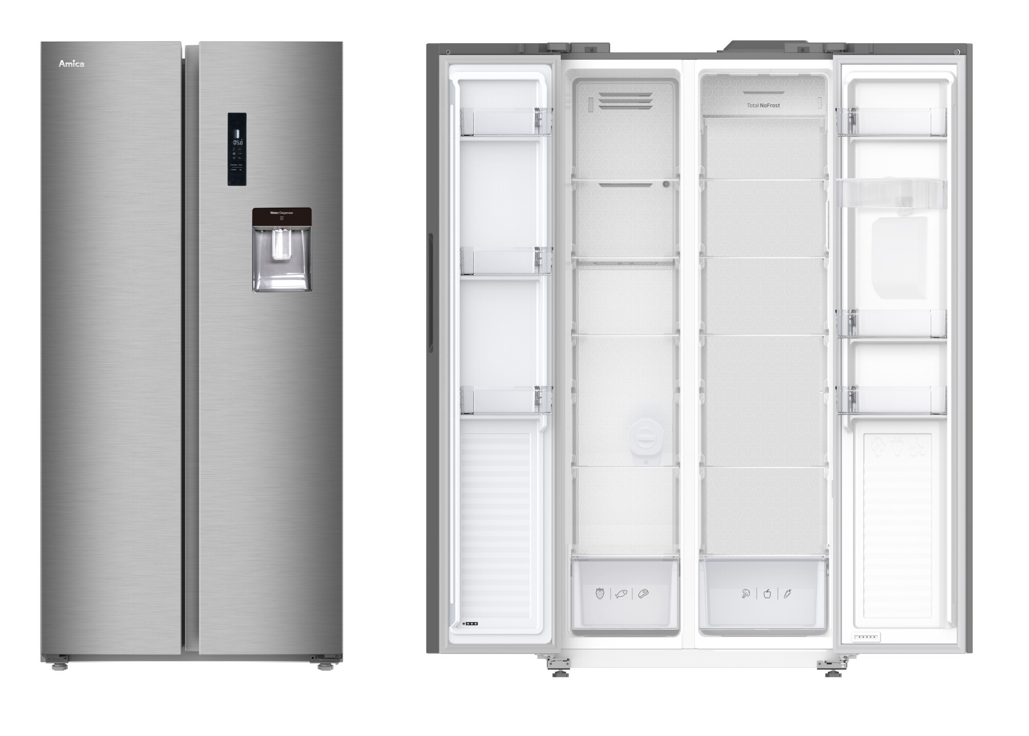 Lodówka Amica FY5079.3DFXBI Inox Total NoFrost