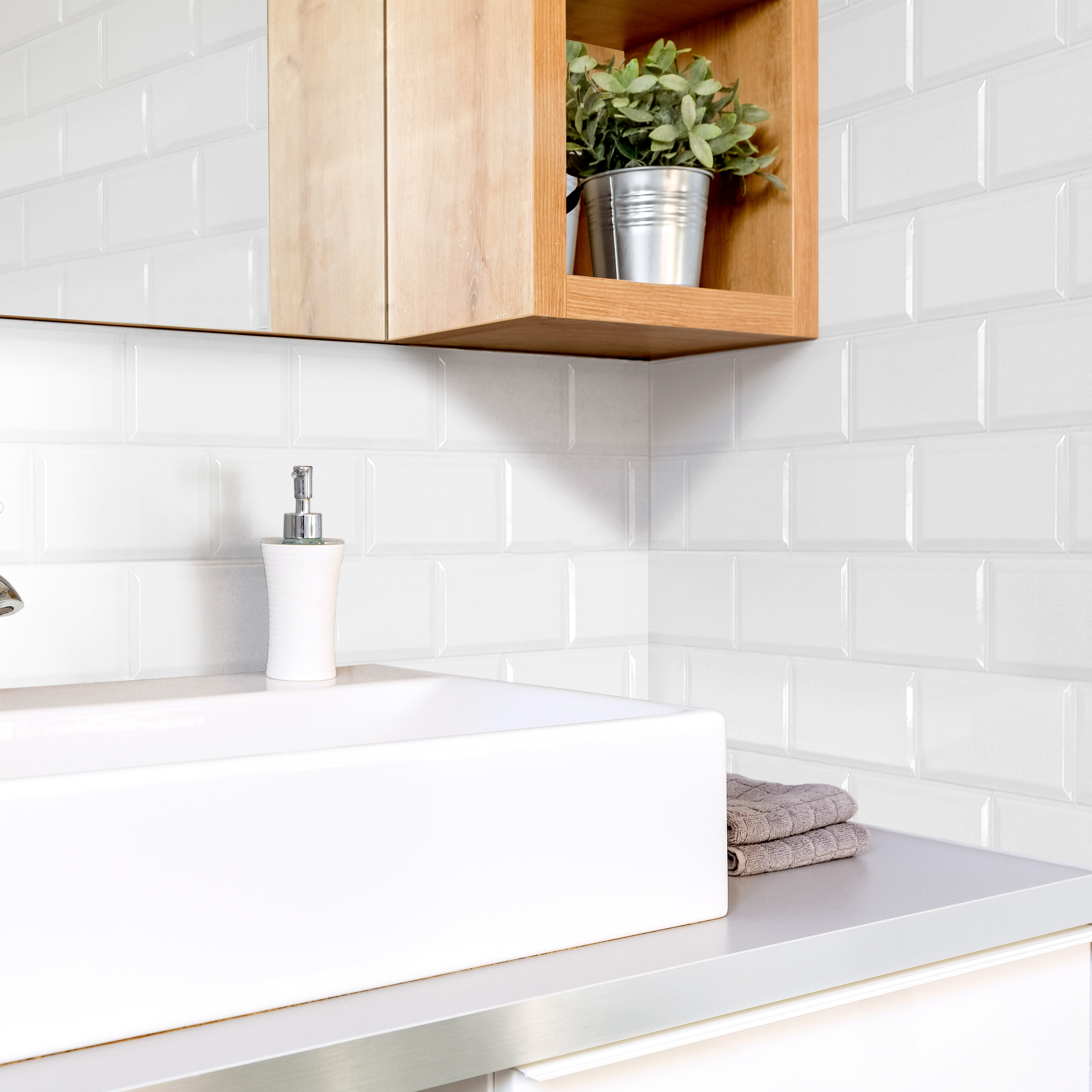 Fabresa Bevelled Blanco Biselado BX płytka ścienna 10x20 cm