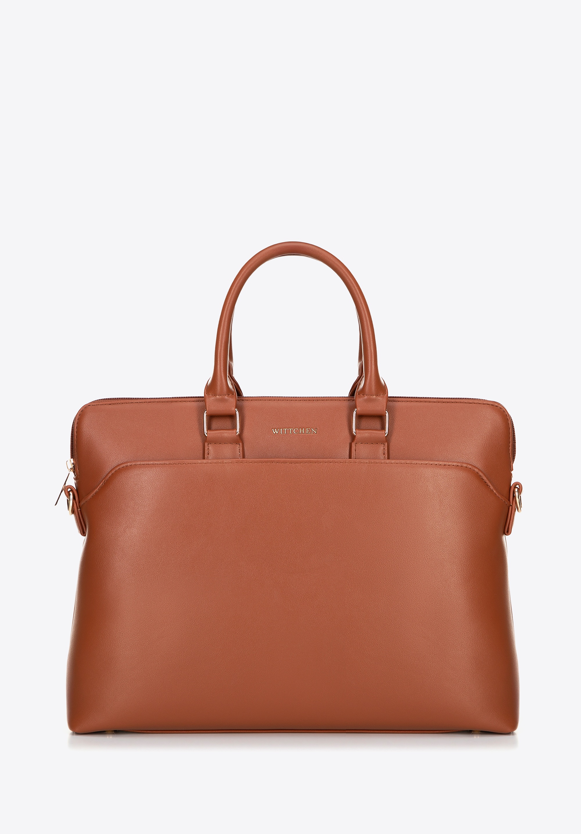 Torba na laptopa 16” z imitacji skóry jasny brąz