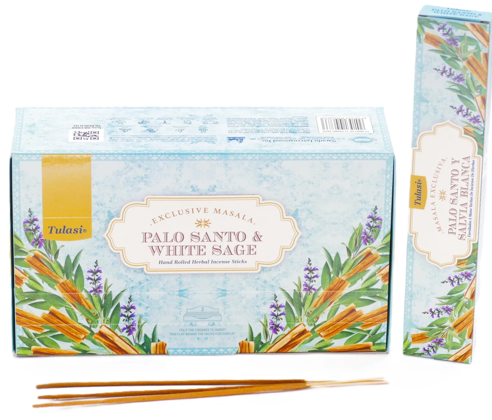 Kadzidełka TULASI Palo Santo White Sage (palo santo i biała szałwia) - 15g