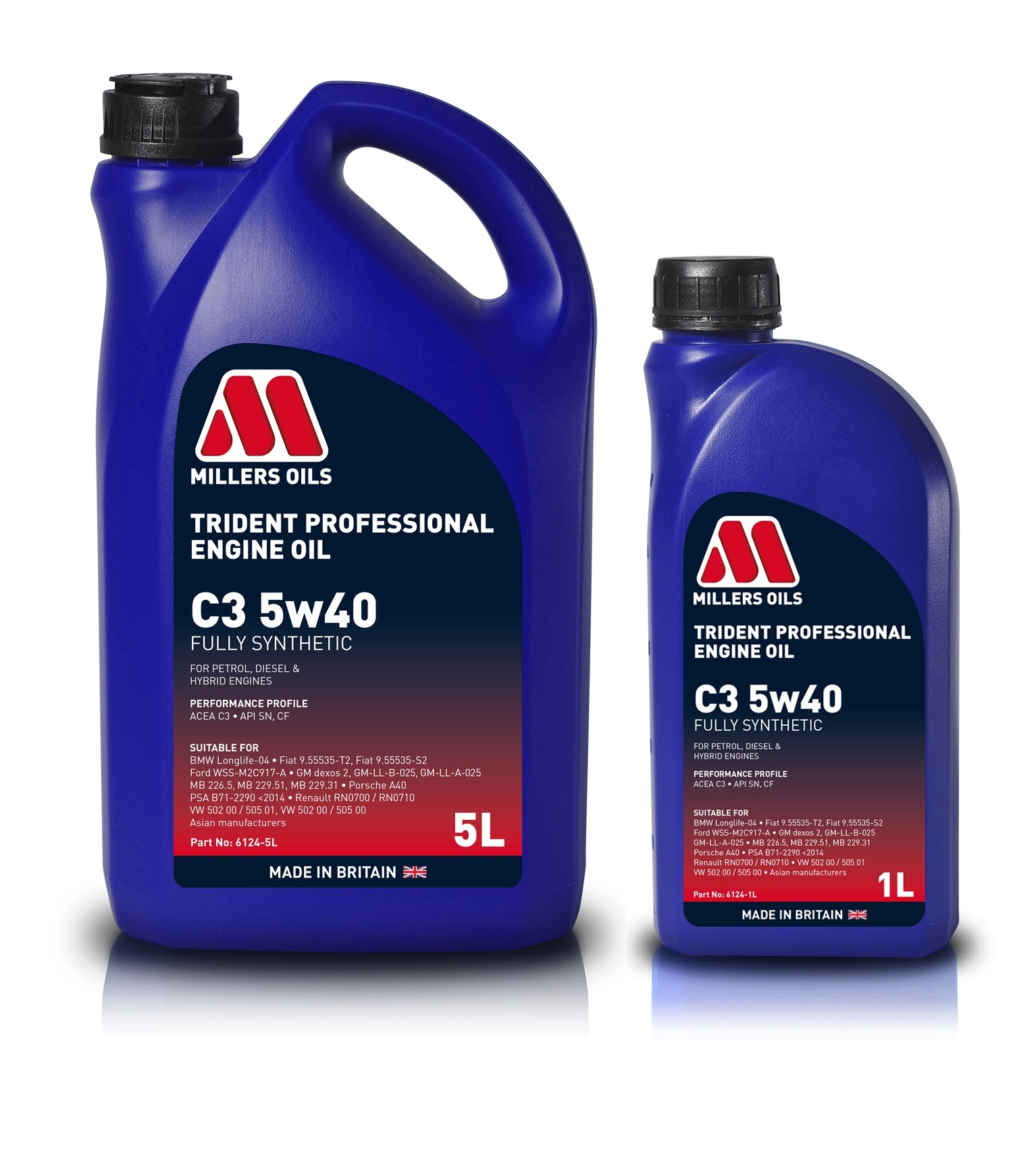 MILLERS OILS TRIDENT PROFESSIONAL C3 5W40 6L - Petrostar