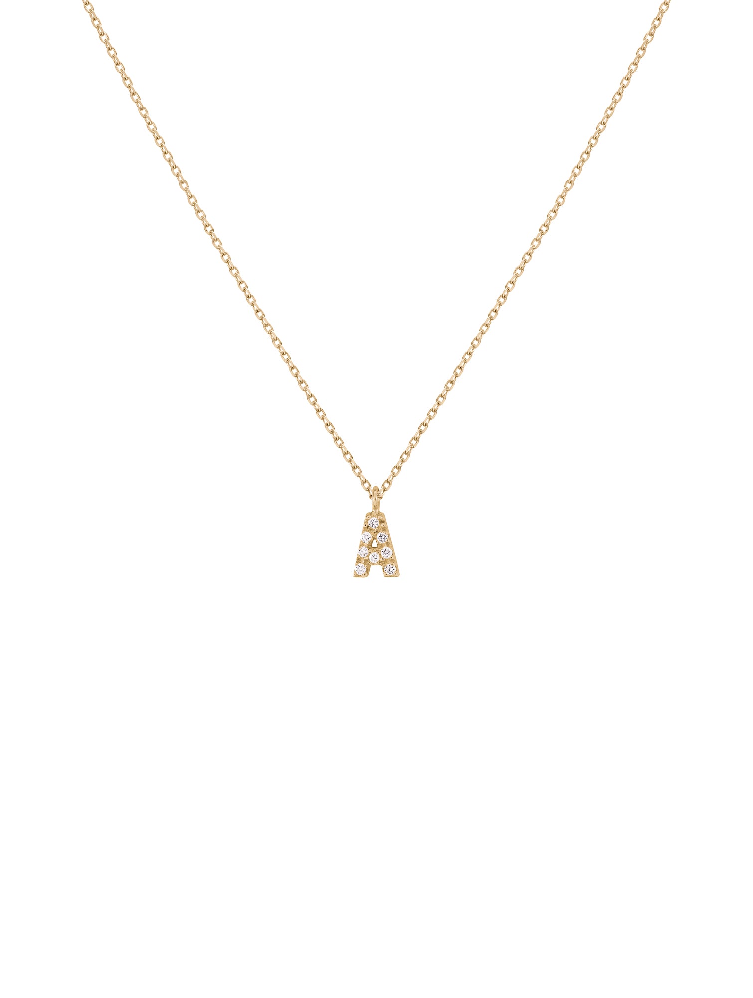 Piccolo Diamond Necklace - naszyjnik z literką, wysadzany brylantami, 45