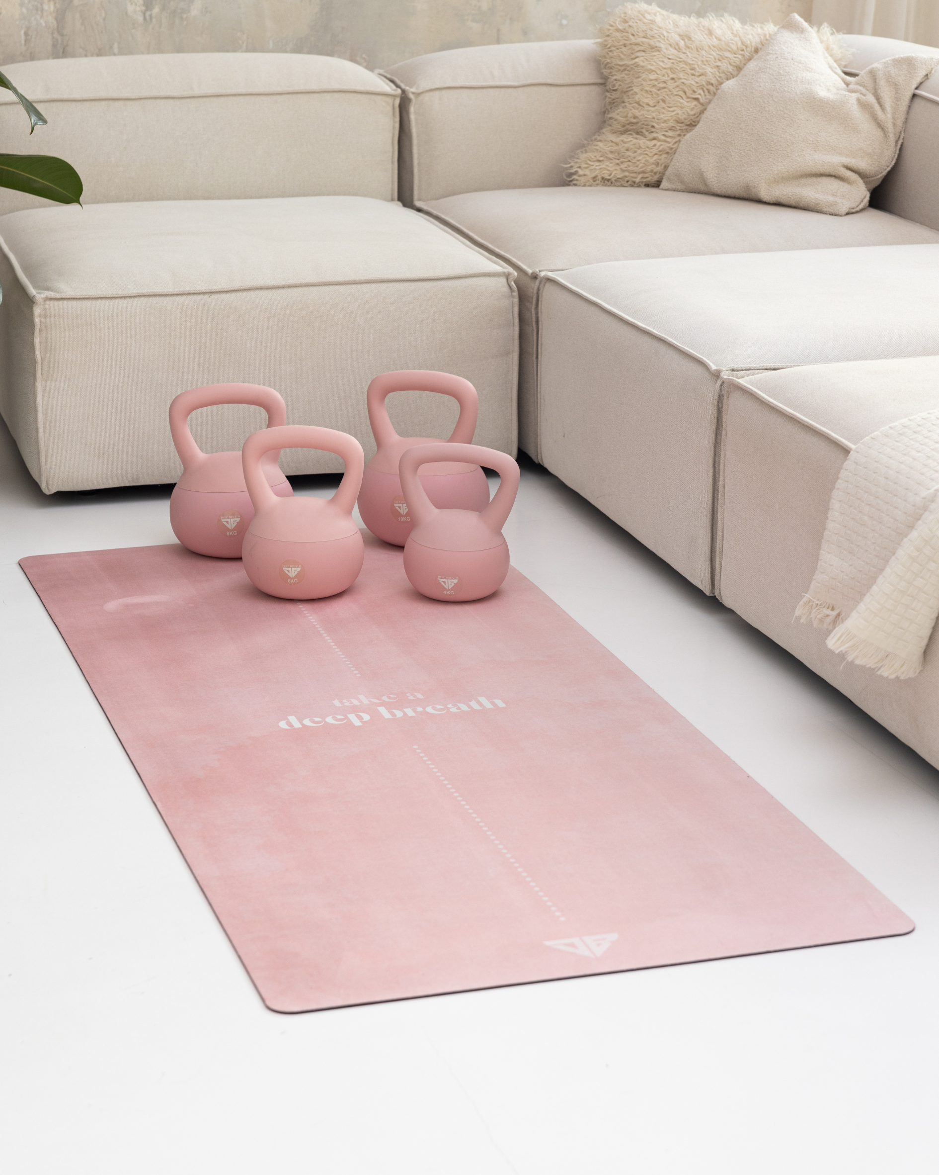 Zestaw Pink - Kettlebells i Mata do ćwiczeń - Deep Breath