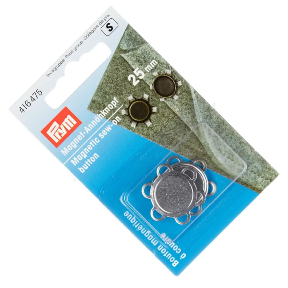 Guzik magnetyczny 25mm srebrny PRYM 416475 .