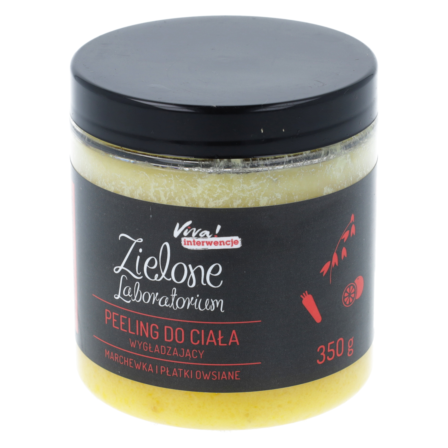 Zielone laboratorium - peeling wygładzający do ciała, marchewka i płatki owsiane, 350 g