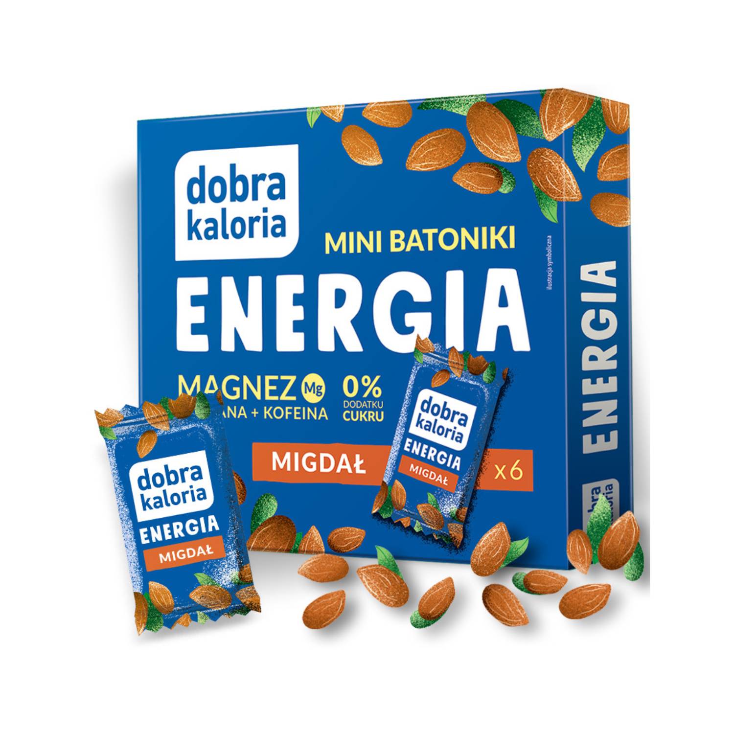 Dobra kaloria - mini batoniki energia z migdałami bez cukru, 102 g