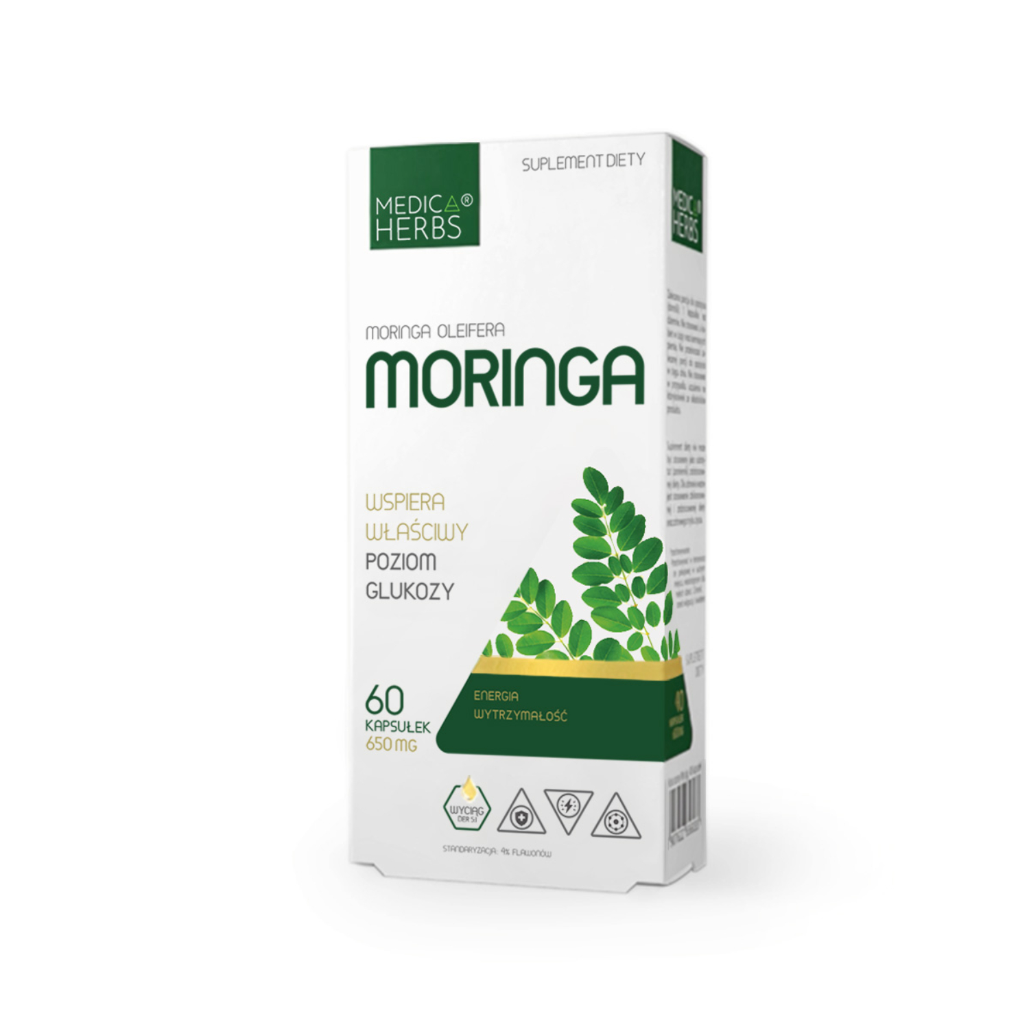 Medica herbs - moringa, wspiera właściwy poziom glukozy, 60 kapsułek