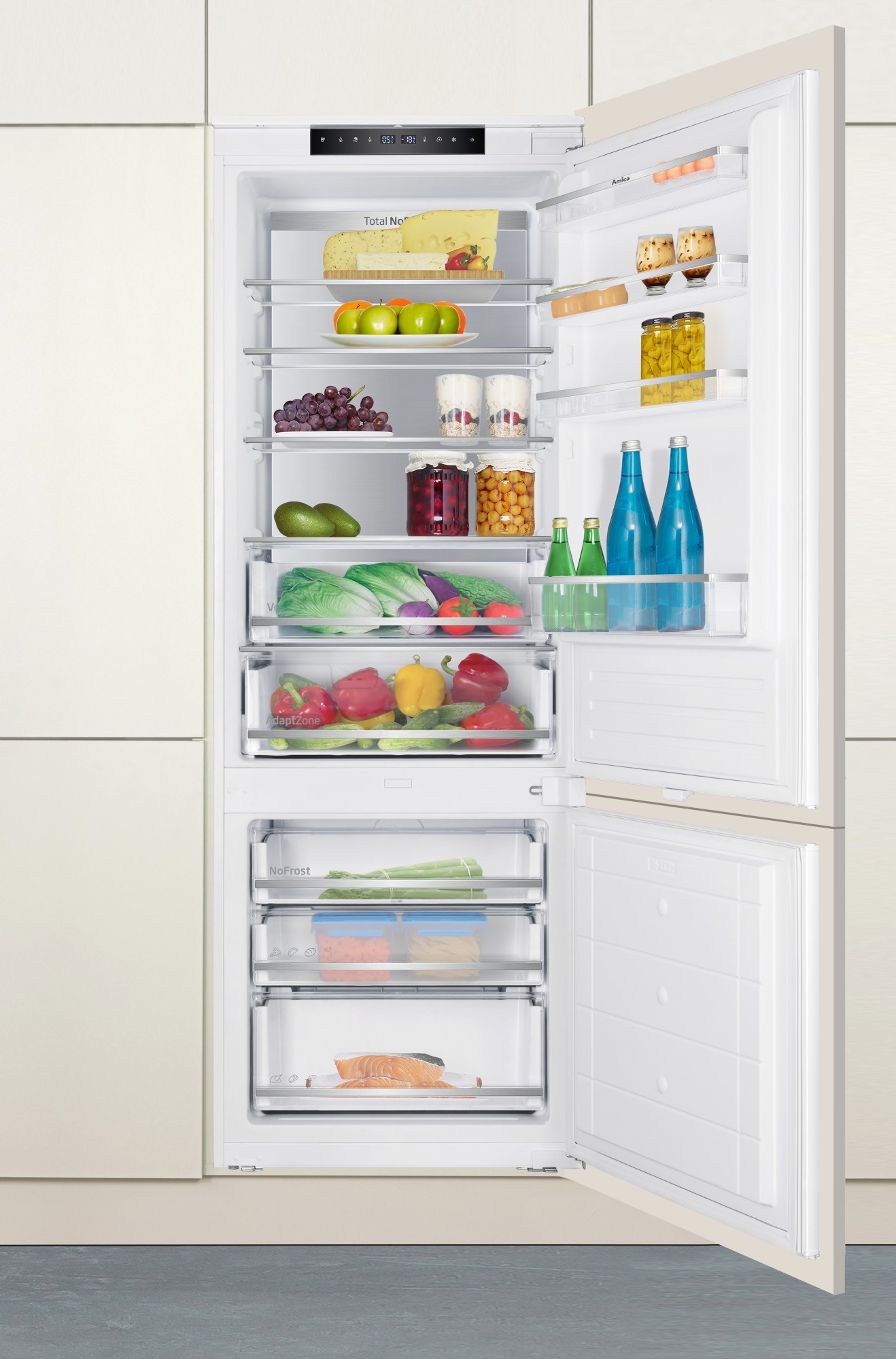 Lodówka do zabudowy Amica BK3747.5DFZCM (D) Biały Total NoFrost