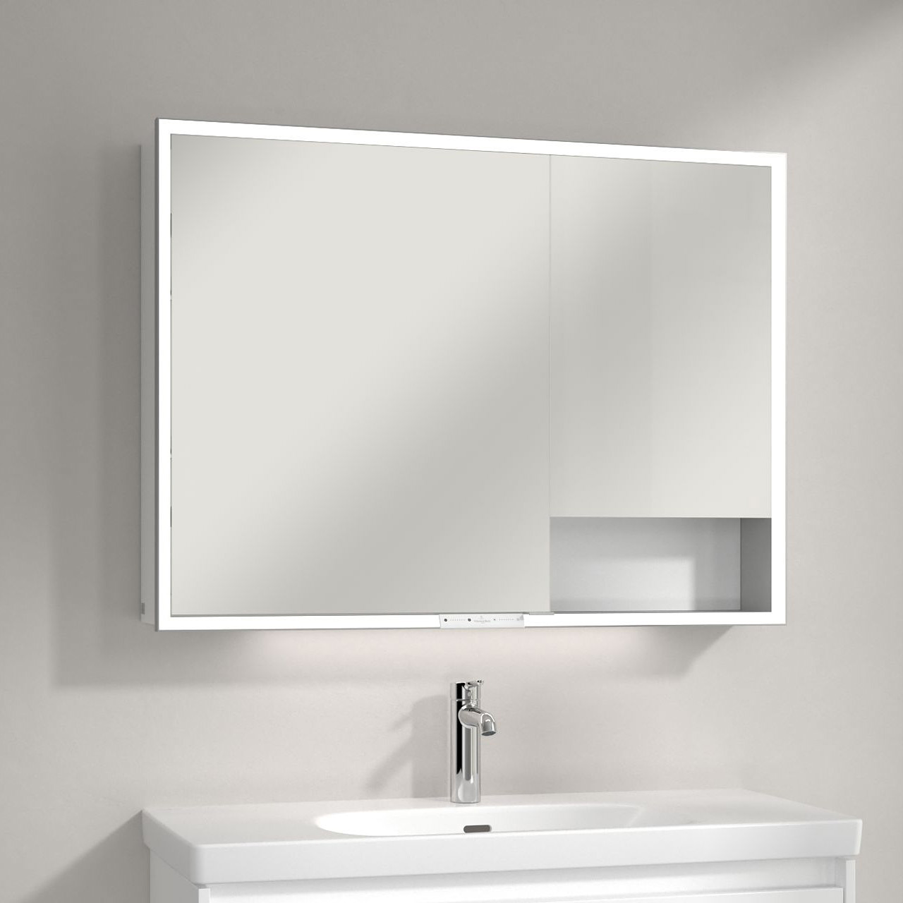 Villeroy & Boch My View+ szafka 100x16,8x75 cm z lustrem Pure White A48110VF