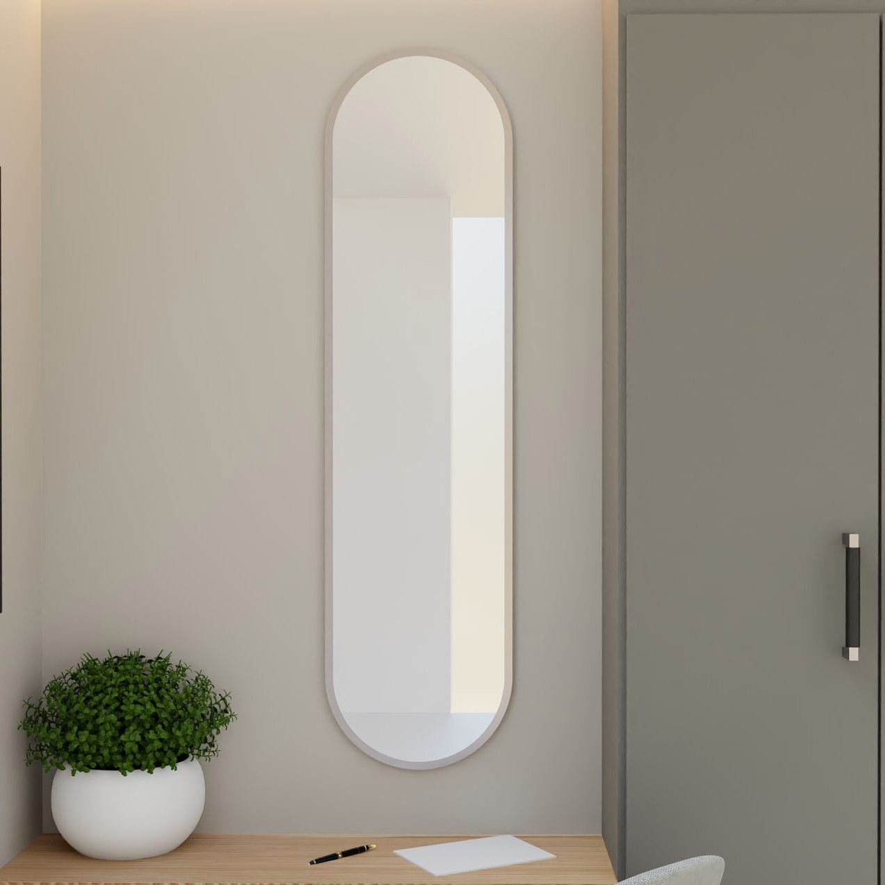 Baltica Design Tiny Border Pastille lustro 50x100 cm owalne srebrne