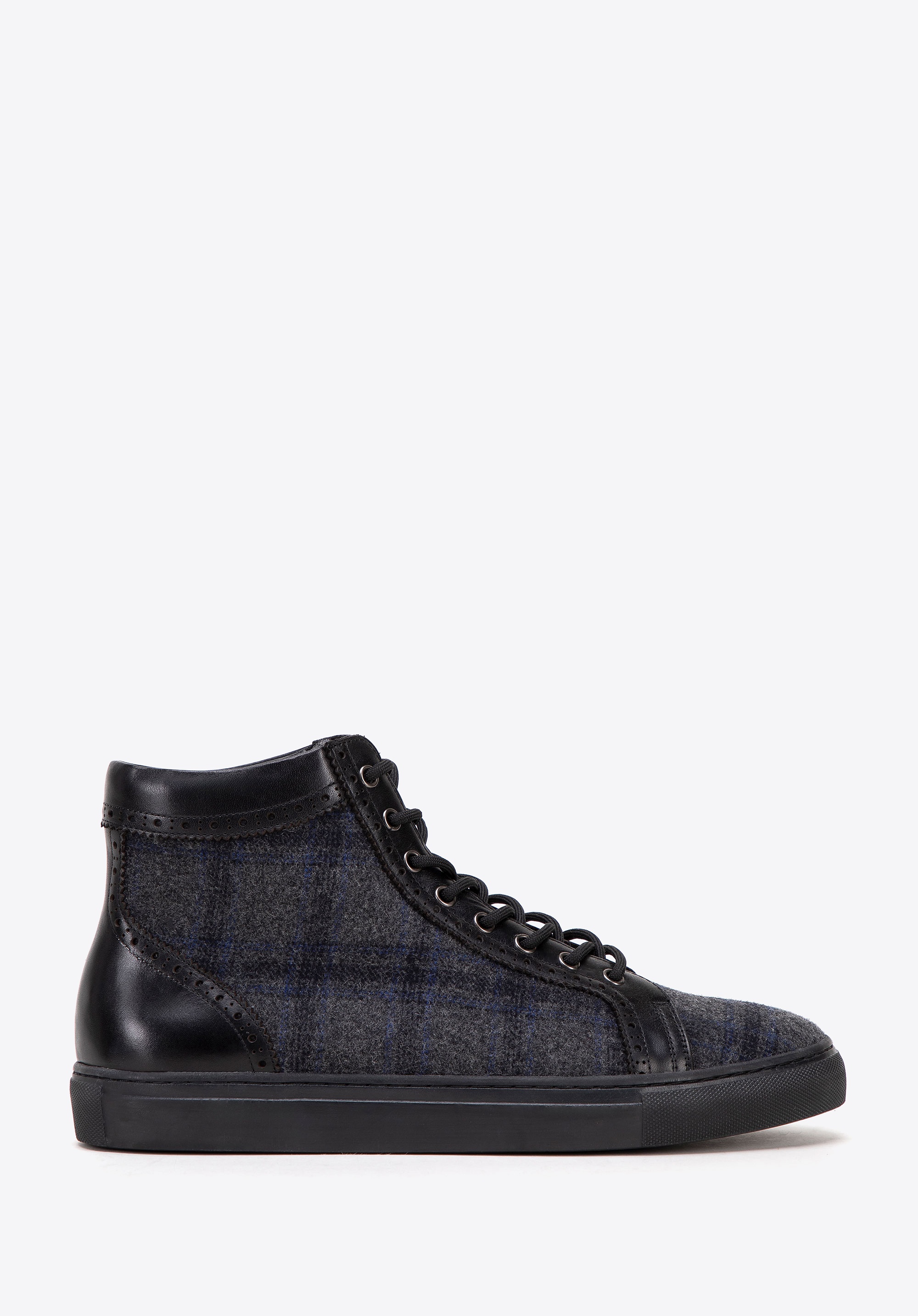 Męskie sneakersy skórzane wysokie czarne