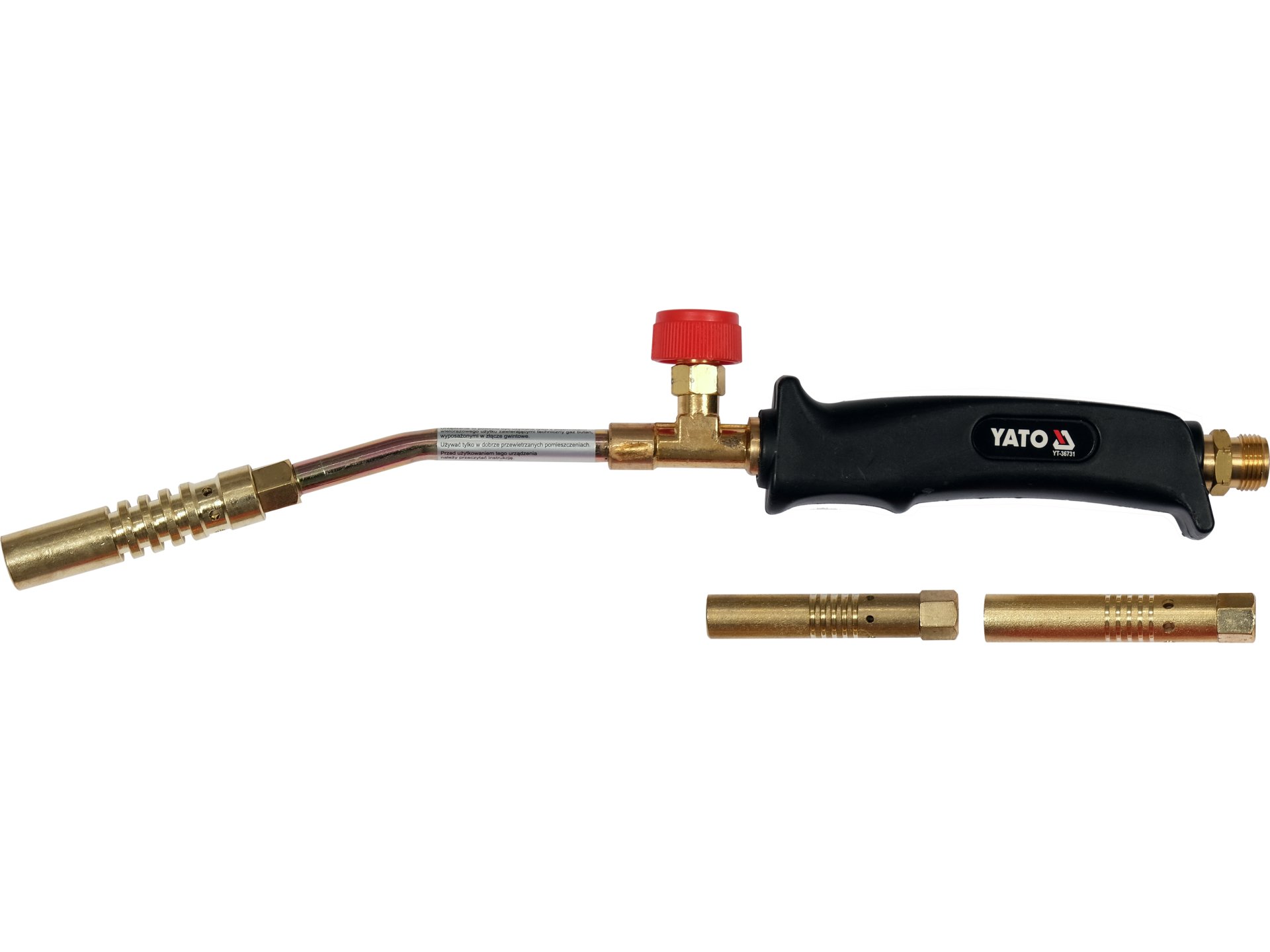Palnik gazowy YATO do lutowania 4kW 1300°c zestaw 3 dysze YT-36731