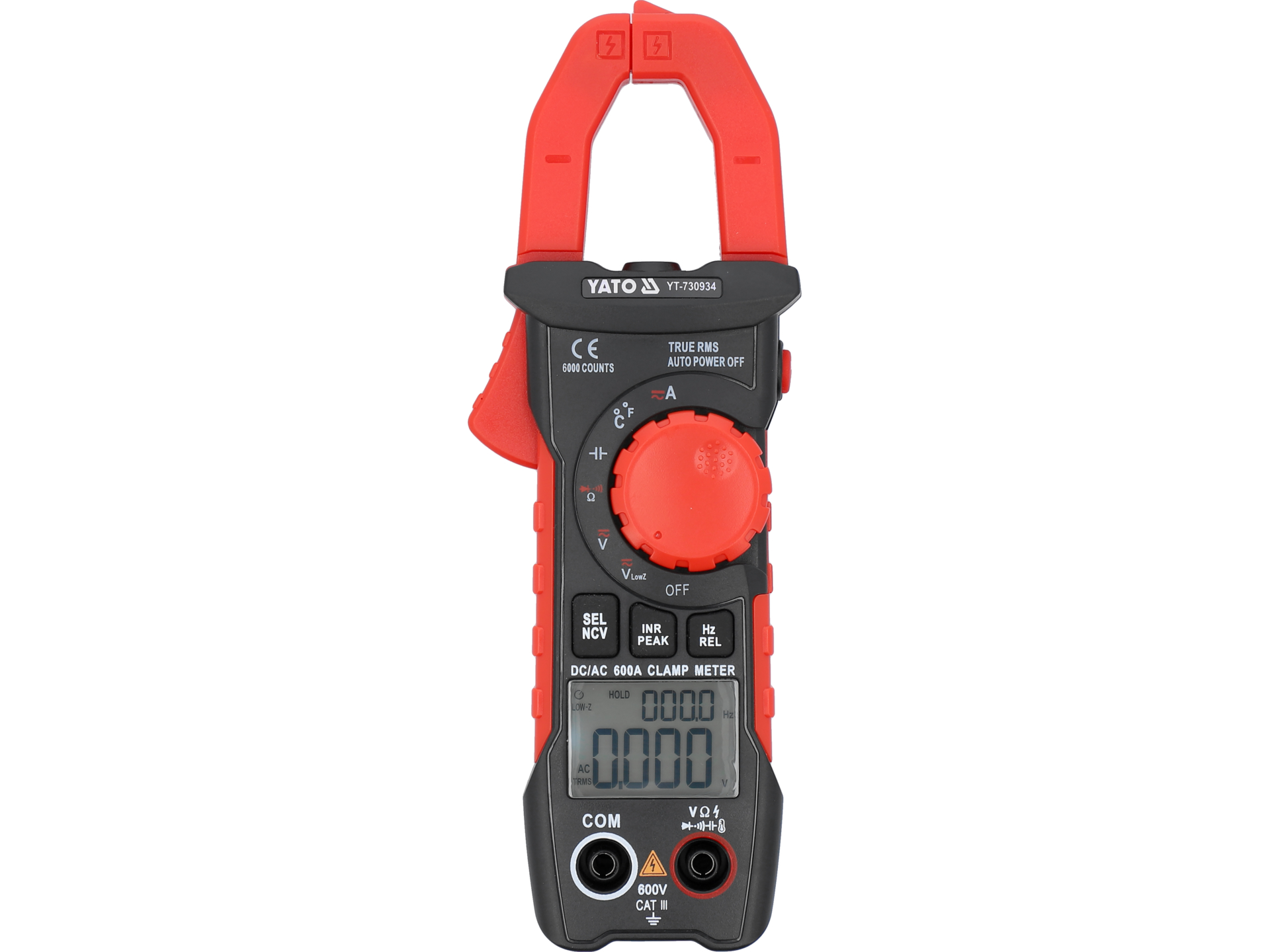 Miernik cęgowy YATO true rms ac/dc 600A z czujnikiem hall'a YT-730934