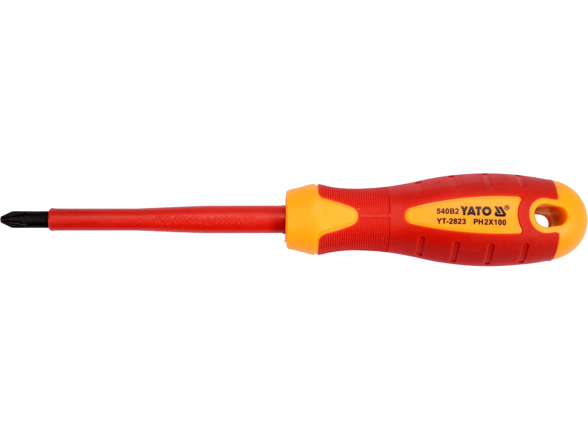Wkrętak krzyżowy izolowany YATO ph2x100mm magnetyczny do wkrętów YT-2823