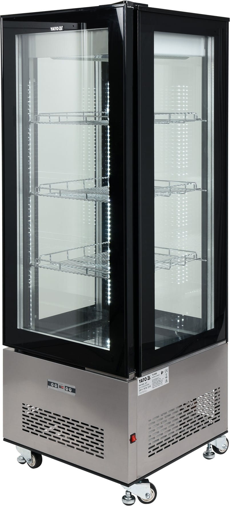 Witryna chłodnicza 400L, kółka YATO