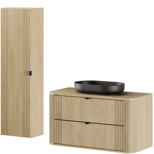 COMAD Zestaw mebli OVALIA CREMONA szafka z blatem 100 cm, umywalka RI