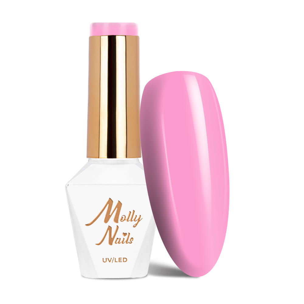Lakier hybrydowy LED/UV Gel Polish Molly Nails Yoghurt Nr 121 Marshmallow HEMA/Di-HEMA Free 8g