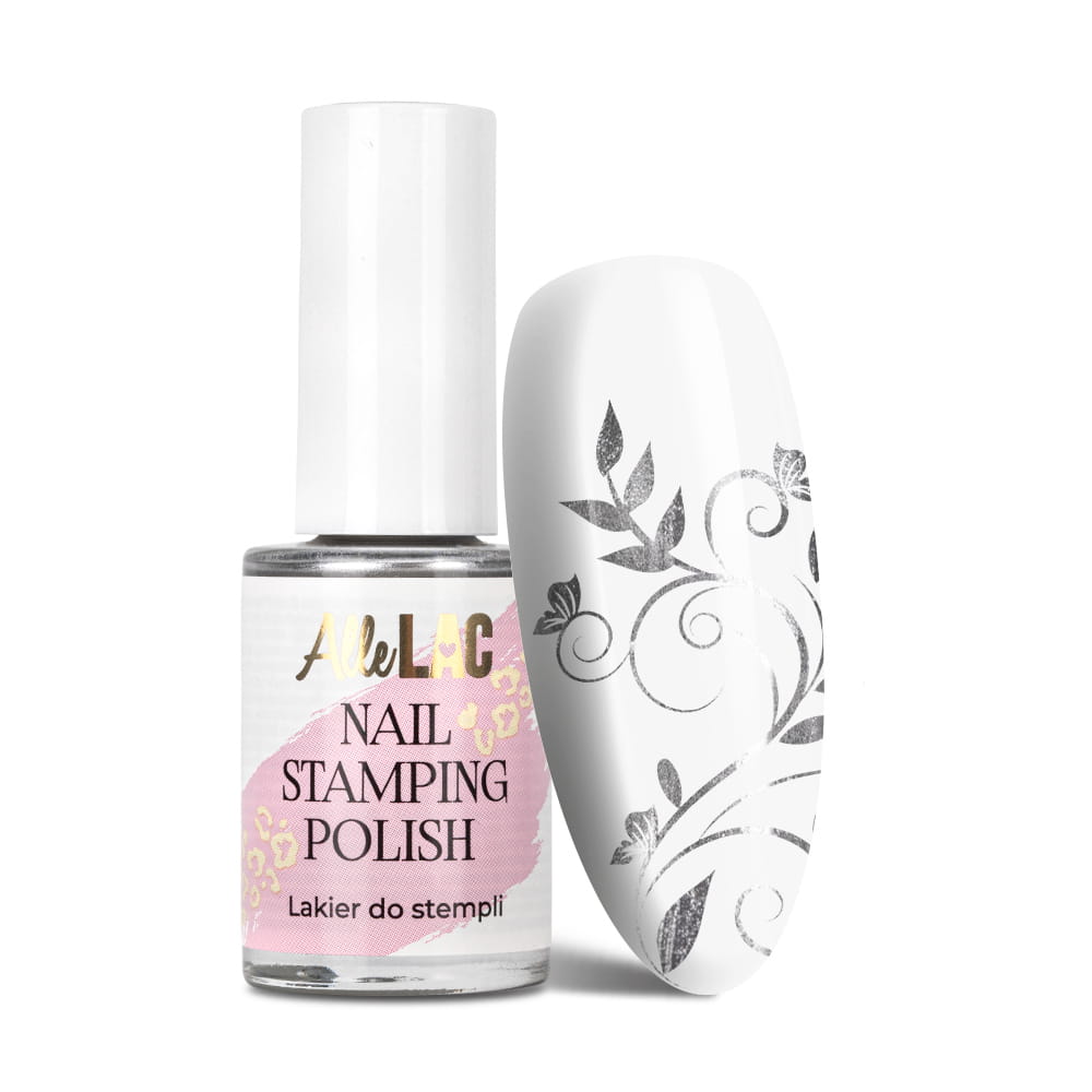 Lakier do stempli i stampingu AlleLac Nail Stamping Polish srebrny silver 7ml