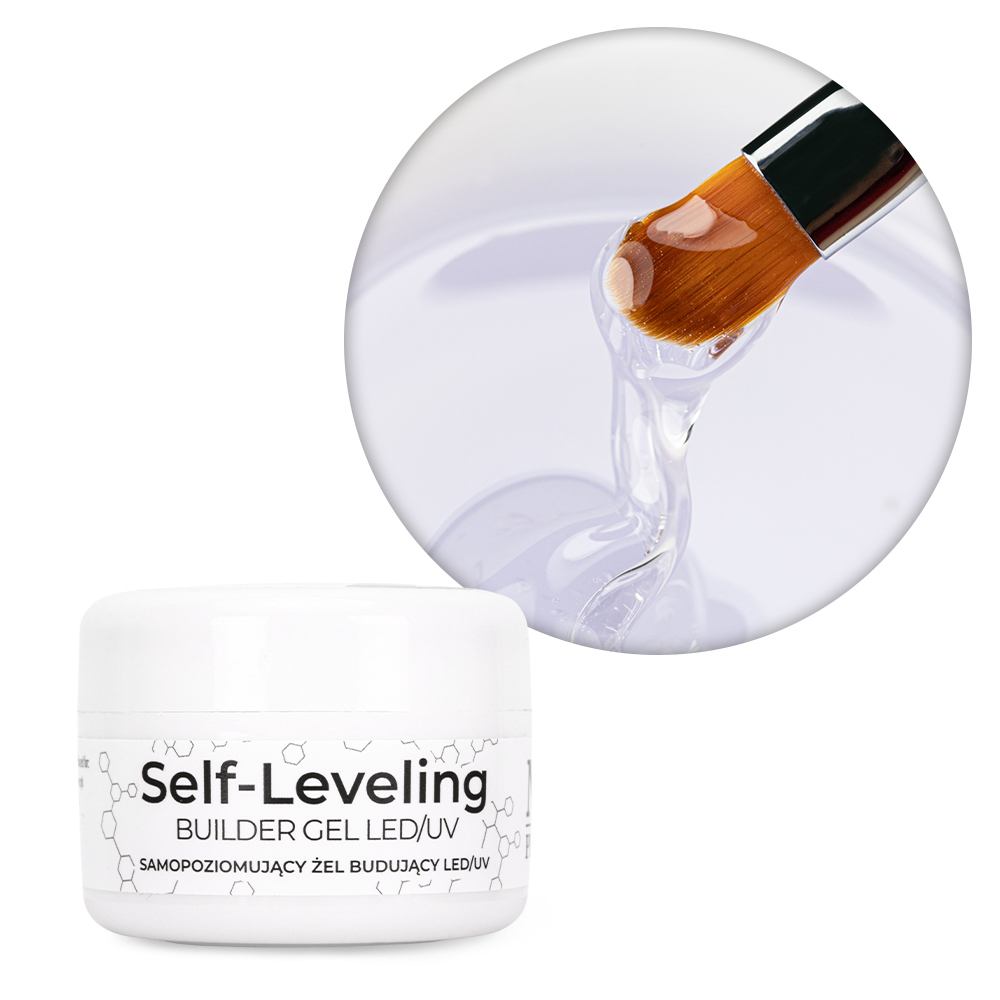 Budujący żel samopoziomujący twardy średniogęsty builder gel self leveling NTN Premium Limited Edition Clear HEMA/Di-HEMA Free 30 g