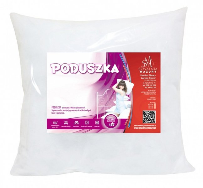 Poduszka, wkład, wsad kulka silikonowa 42x42 cm – biała