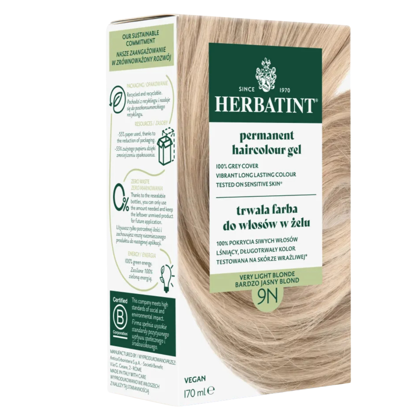 FARBA Herbatint 9N BARDZO JASNY BLOND 170 ml
