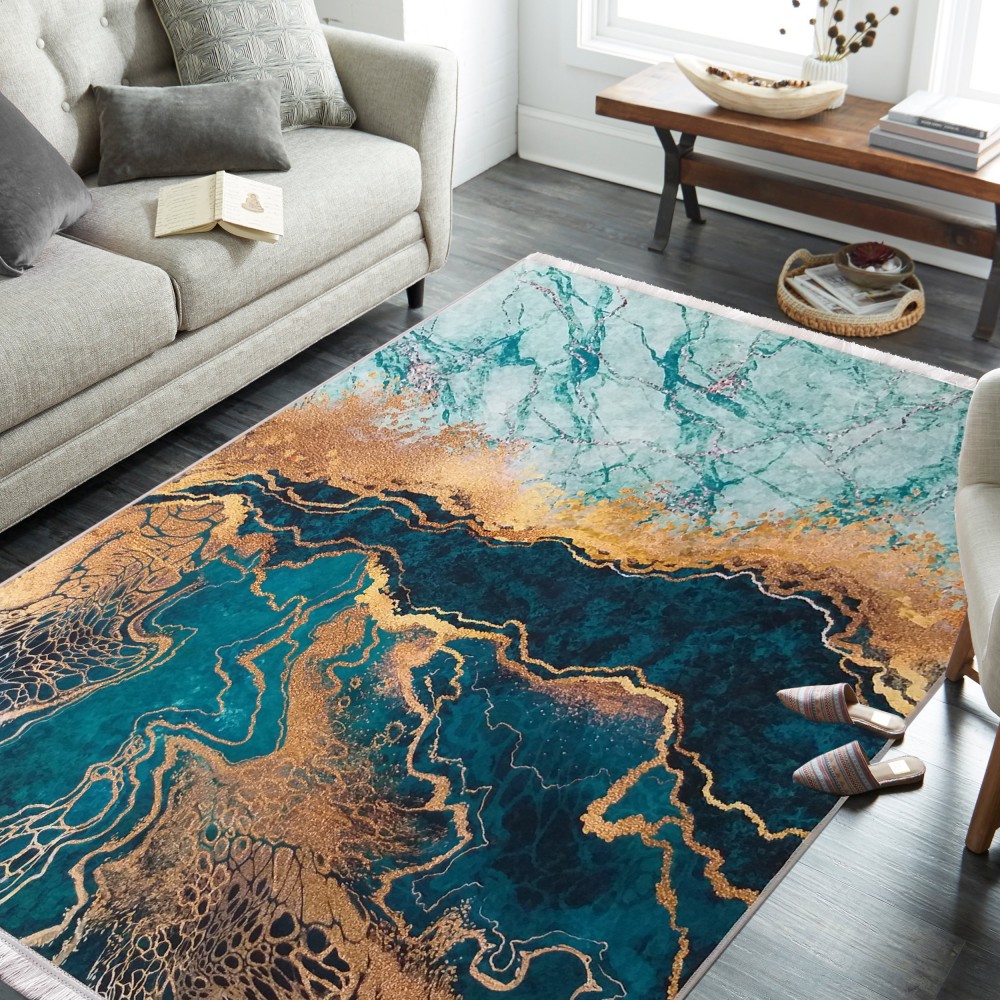 Dywan - 80 x 150 cm - Zielony - Nowoczesny - Dywanopol