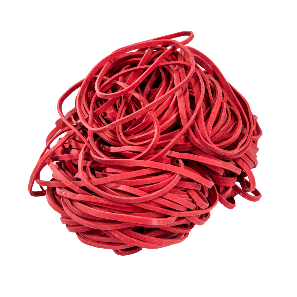 Gumki Recepturki Czerwone, Grubość 3/1,5mm - 1kg 130MM - Opakowania.Online