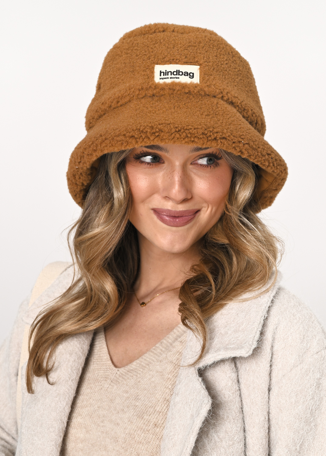 Lillow - Kapelusz bucket hat Hindbag BOB Teddy - camel - Materiał bawełna - Uszyto w Polsce