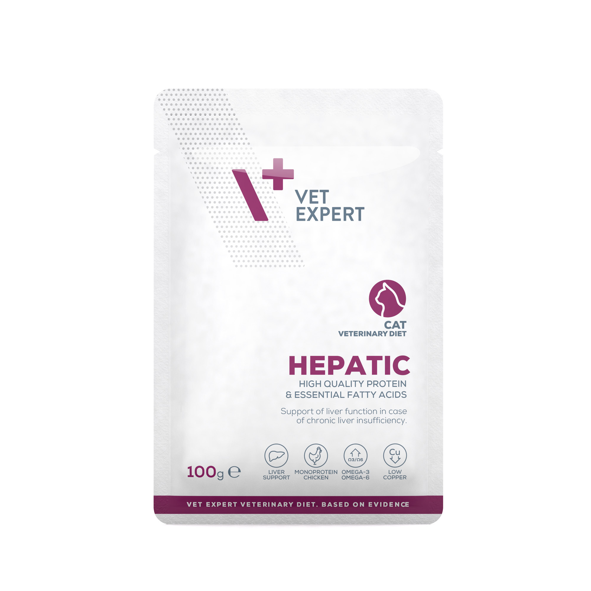 Hepatic Cat | VET EXPERT | saszetka 100g | Mokra karma weterynaryjna dla kotów z niewydolnością wątroby